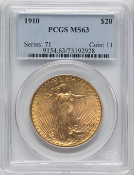 1910 $20 Saint-Gaudens Double Eagle PCGS MS63 (505331006)
