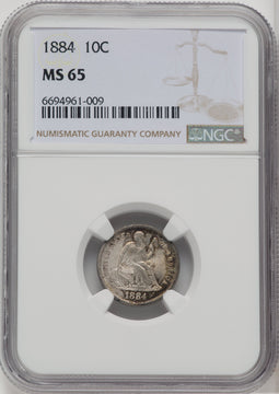 1884 10C Seated Dime NGC MS65