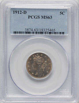 1912-D 5C Liberty Nickel PCGS MS63