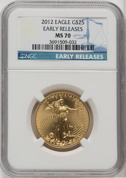2012 $25 Half-Ounce Gold Eagle First Strike NGC MS70