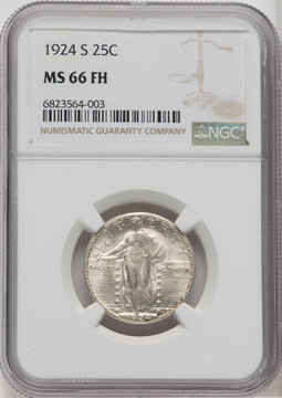 1924-S 25C FH Standing Liberty Quarter NGC MS66