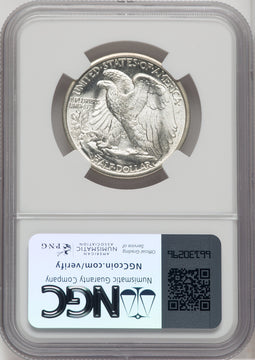 1917-S 50C REVERSE Walking Liberty Half Dollar NGC MS64