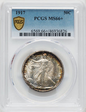 1917 50C Walking Liberty Half Dollar PCGS MS66+