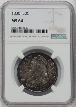 1830 50C Small 0 Bust Half Dollar NGC MS64 (763465013)