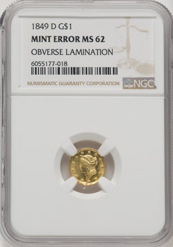 1849-D G$1 Gold Dollar NGC MS62