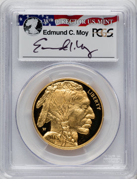 2015-W $50 One-Ounce Gold Buffalo .9999 Fine Gold First Day of Issue - Denver Moy Signature PCGS PR70