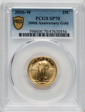 2016-W 25C Standing Liberty Quarter-Ounce Gold 100th Anniversary PCGS SP70