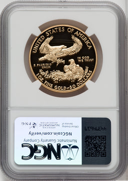 2014-W $50 One-Ounce Gold Eagle Brown Label NGC PF70