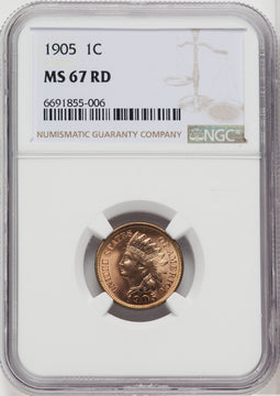1905 1C RD Indian Cent NGC MS67
