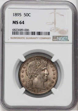 1895 50C Barber Half Dollar NGC MS64