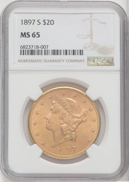 1897-S $20 Liberty Double Eagle NGC MS65