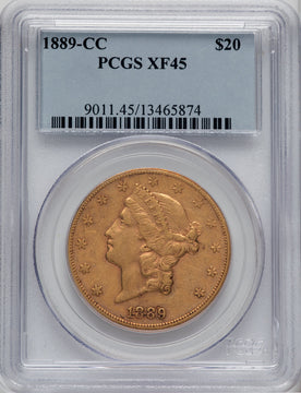 1889-CC $20 Liberty Double Eagle PCGS XF45