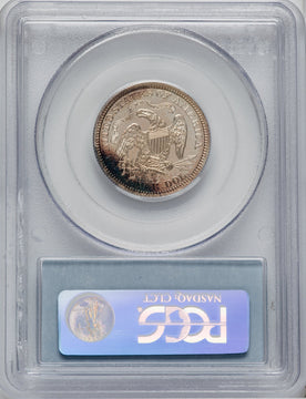 1866 Motto CAC Proof Seated Quarter PCGS PR67