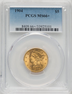 1904 $5 Liberty Half Eagle PCGS MS66+