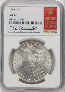 1903 $1 Kenneth Bressett Morgan Dollar NGC MS67