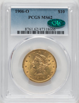 1906-O $10 CAC Liberty Eagle PCGS MS62