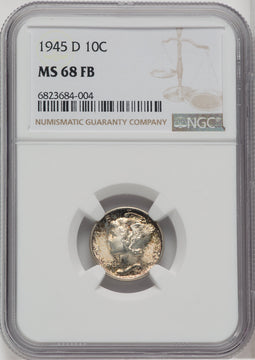 1945-D 10C FB Mercury Dime NGC MS68 (759026002)