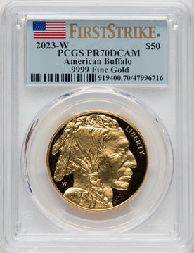2023-W 1 oz Gold Buffalo First Strike PCGS PR70DCAM