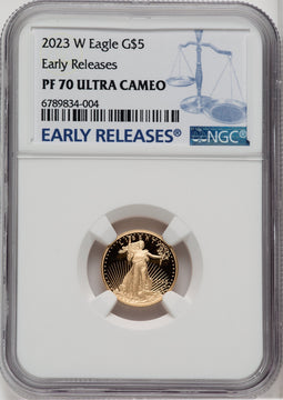 2023-W $5 Tenth Ounce Gold Eagle First Strike NGC PF70