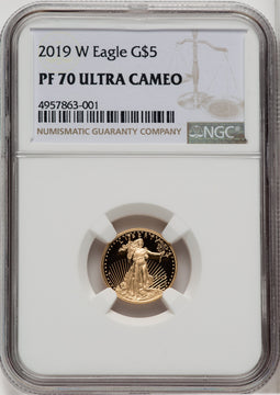 2019-W Gold American Eagle Brown Label NGC PF70