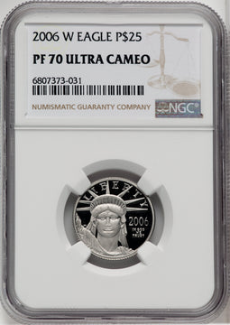 2006-W $25 Quarter-Ounce Platinum Eagle Statue of Liberty Brown Label NGC PF70