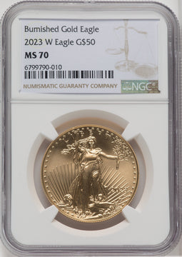 2023-W One-Ounce Gold Eagle Burnished NGC MS70
