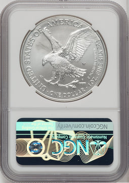 2023-W S$1 Silver Eagle Burnished First Day of Issue NGC MS70