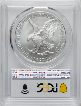 2023-W S$1 Silver Eagle Burnished Advanced Release PCGS SP70