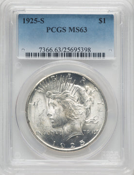 1925-S $1 Peace Dollar PCGS MS63