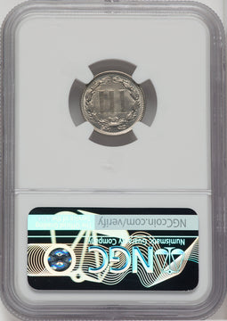 1875 3CN Three Cent Nickel NGC MS65