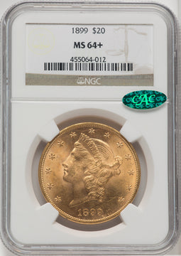 1899 $20 CAC Liberty Double Eagle NGC MS64+