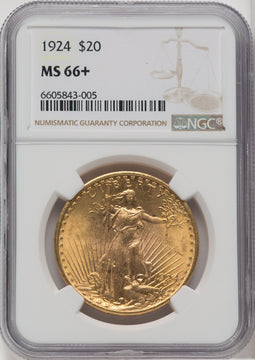 1924 $20 Saint Saint-Gaudens Double Eagle NGC MS66+ (757545032)