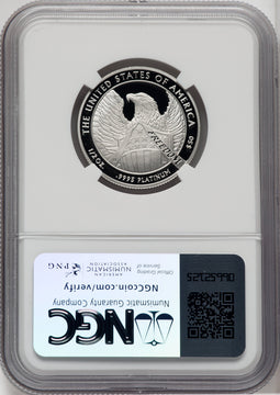 2007-W $50 Half-Ounce Platinum Eagle Statue of Liberty Mike Castle Signature NGC PF70