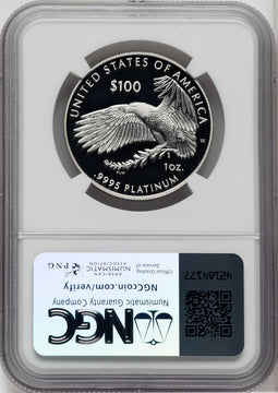2021-W $100 One-Ounce Platinum Eagle Freedom of Religion Mike Castle NGC PF70