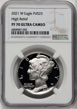 2021-W $25 Palladium Brown Label NGC PF70