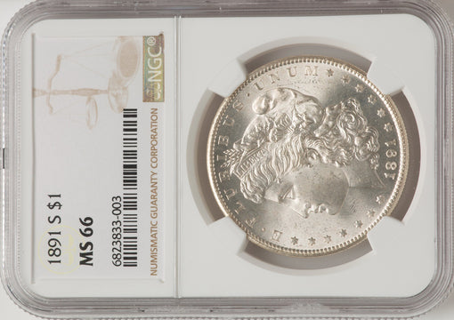 1891-S $1 Morgan Dollar NGC MS66