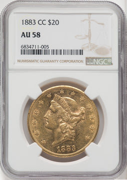 1883-CC $20 Liberty Double Eagle NGC AU58 (762287062)