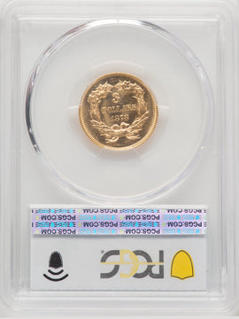 1878 $3 CAC Three Dollar Gold Pieces PCGS MS65