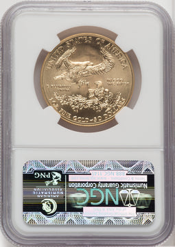 2009 $50 One-Ounce Gold Eagle First Strike Brown Label NGC MS70