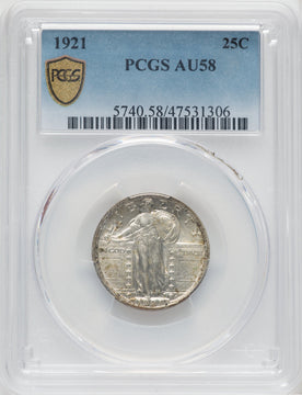 1921 25C Standing Liberty Quarter PCGS AU58