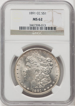 1891-CC $1 Morgan Dollar NGC MS62