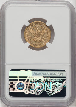 1868 $5 Liberty Half Eagle NGC AU55