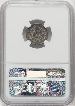 1838-O 10C NO STARS Seated Dime NGC XF40