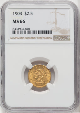 1903 $2.50 Liberty Quarter Eagle NGC MS66 (518694043)