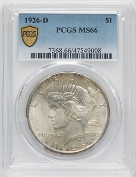 1926-D $1 Peace Dollar PCGS MS66