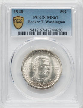 1948 50C Booker T. Washington Commemorative Silver PCGS MS67