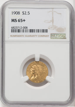 1908 $2.50 Indian Quarter Eagle NGC MS65+