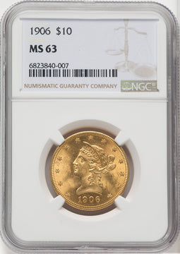 1906 $10 Liberty Eagle NGC MS63
