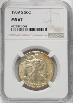 1939-S 50C Walking Liberty Half Dollar NGC MS67 (764026018)