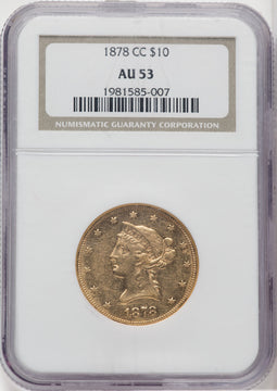 1878-CC $10 Liberty Eagle NGC AU53